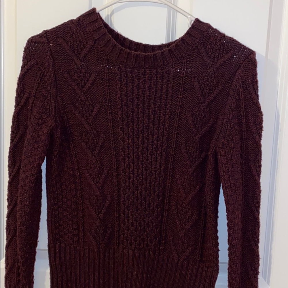 Plum/purple cable knit sweater